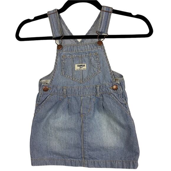 OshKosh B'Gosh Blue Denim Overall Pinafore Dress 4T - Picture 1 of 5